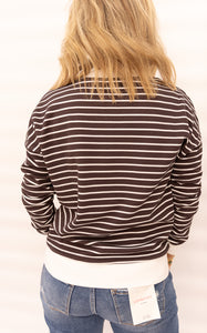 Melanie Gun Metal Striped Knit Top