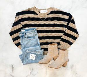 Elin Relaxed Stripe Knit Sweater