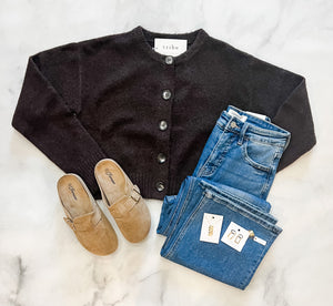 Kate Fuzzy Knit Button Down Cardi