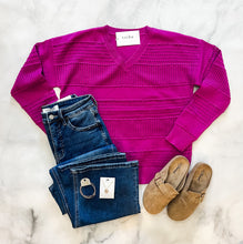 Load image into Gallery viewer, Waverly Textured Magenta Sweater