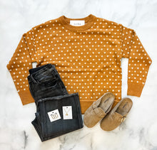 Load image into Gallery viewer, Parker Mustard Mini Heart Sweater