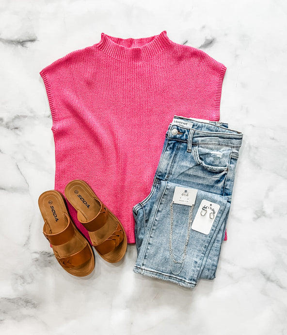 Mallory Pink Punch Sweater Top