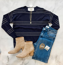 Load image into Gallery viewer, Kayden Striped &amp; Textured Sweater