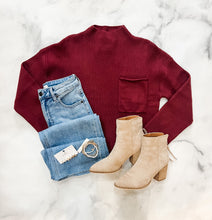 Load image into Gallery viewer, Emily Mock Neck Pocket Detail Sweater