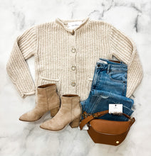 Load image into Gallery viewer, Logan Oatmeal Big Button Sweater