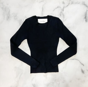 Katelyn Crewneck Ribbed Sweater Top