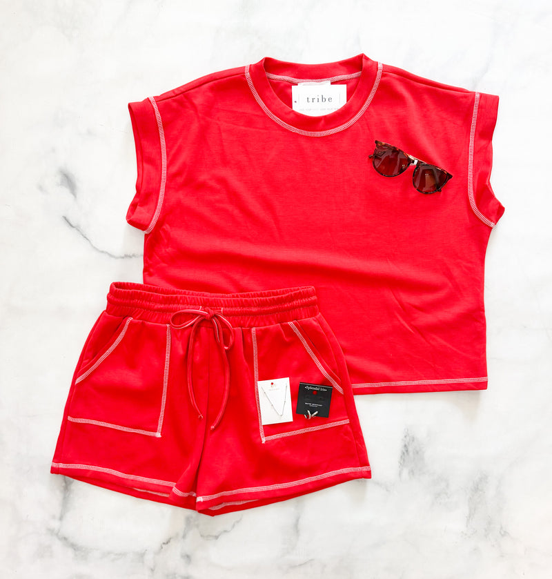 Micky Contrast Stitch Lounge Set
