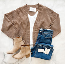 Load image into Gallery viewer, Presley Mocha Open Front Cardi