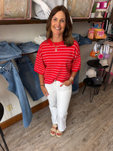 Load image into Gallery viewer, Reece Red Oversized Striped Knit Top