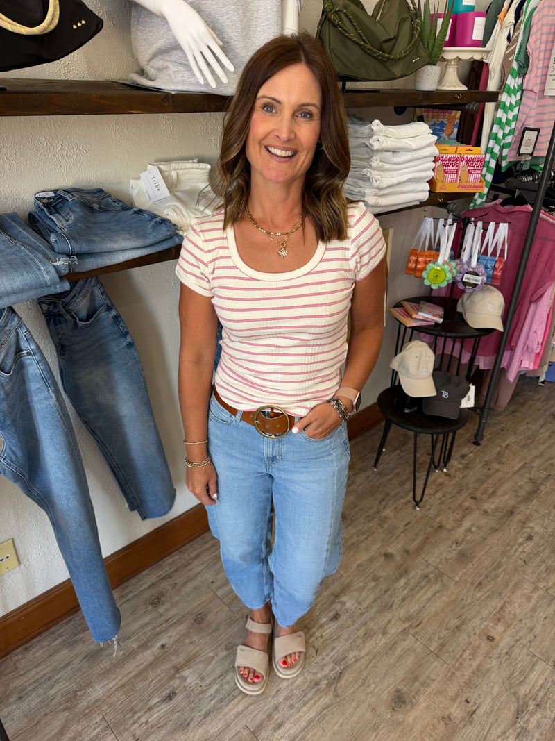 Sadie Pink Striped Top
