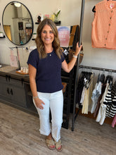 Load image into Gallery viewer, Aylani Navy Sweater Top