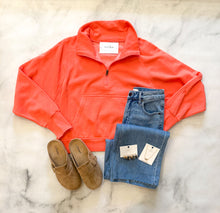 Load image into Gallery viewer, Lexi Coral Quarter Zip Sweatshirt