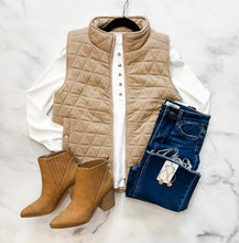 Load image into Gallery viewer, Novah Quilted Taupe Vest