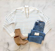 Load image into Gallery viewer, Lyla Blue Striped Sweater