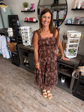 Load image into Gallery viewer, Maggie Floral Chiffon Tiered Midi Dress