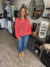 Load image into Gallery viewer, Addyson Open Knit Coral Sweater