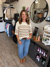 Load image into Gallery viewer, Bronwyn Stripe Half Sleeve Sweater