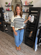 Load image into Gallery viewer, Bronwyn Stripe Half Sleeve Sweater