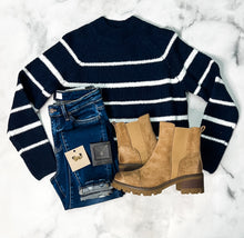 Load image into Gallery viewer, Wrenly Navy Pullover Sweater