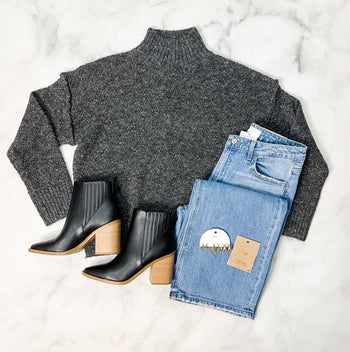 Holly Charcoal Wool Blend Sweater