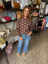 Load image into Gallery viewer, Jeni Mocha Polka Dot Sweater