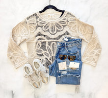 Load image into Gallery viewer, Stacey Long Sleeve Crochet Top