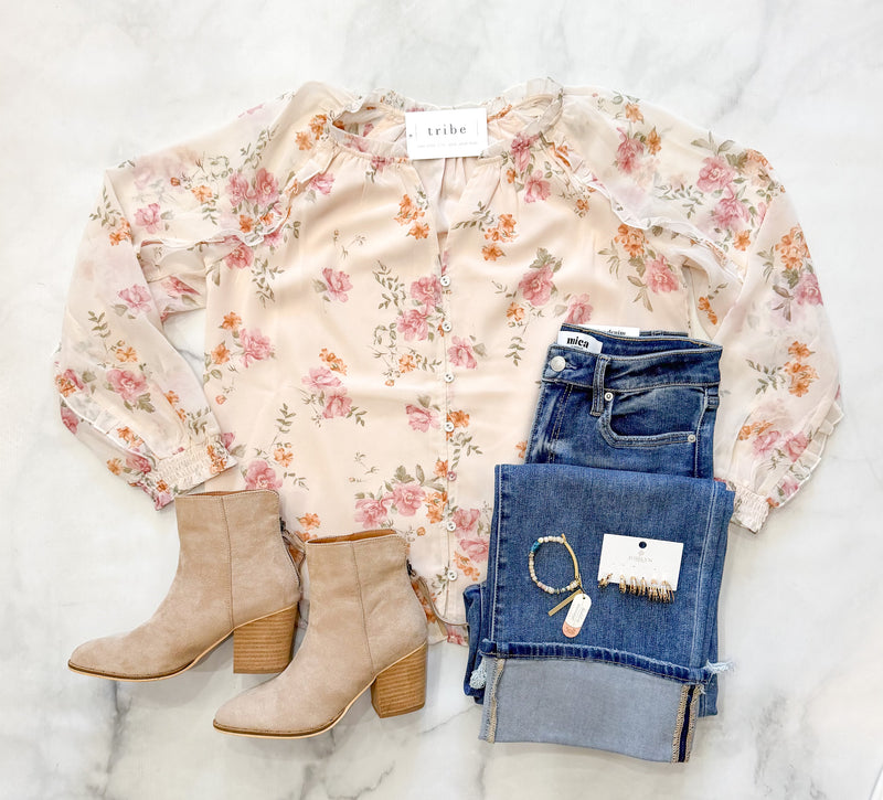 Norah Floral Ruffle Blouse