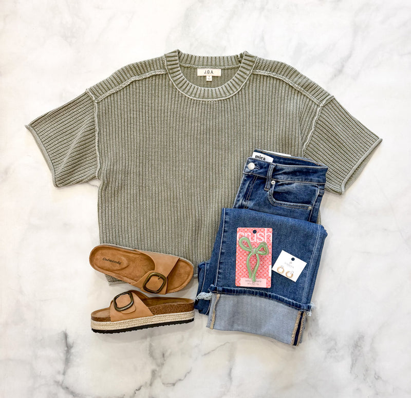 Megan Washed Boxy Knit Top