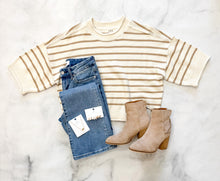 Load image into Gallery viewer, Lainey Khaki Striped Dolman Top