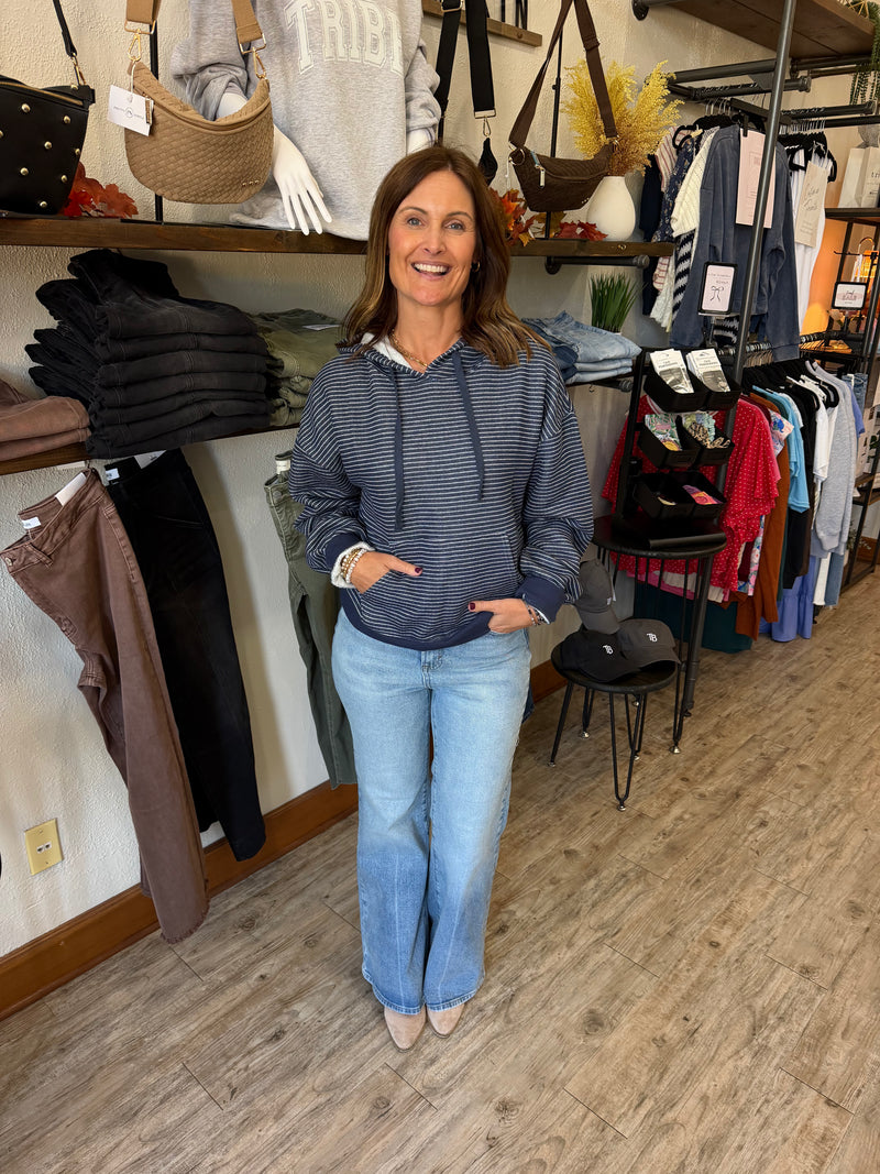 Valery Striped French Terry Hoodie
