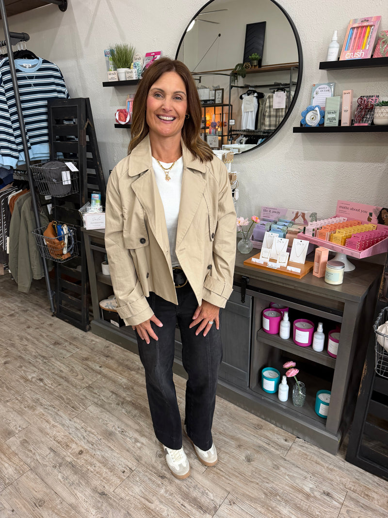 Allie Cropped Trench Jacket
