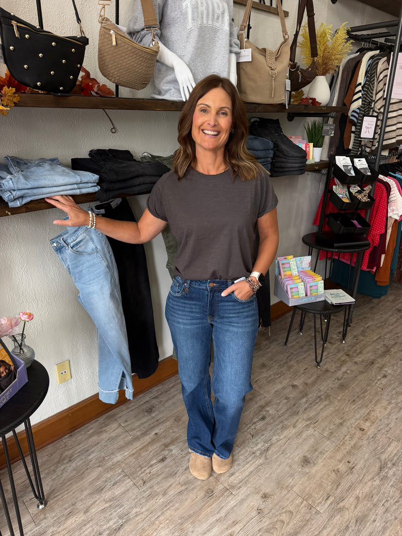 Audrey High Rise Straight Leg Jean