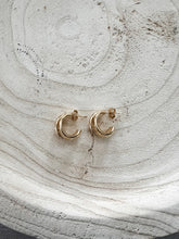 Load image into Gallery viewer, Ruth 3 Strand Gold Hoop Earring