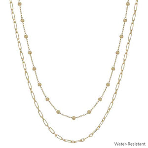 Meredith Gold Beaded Necklace