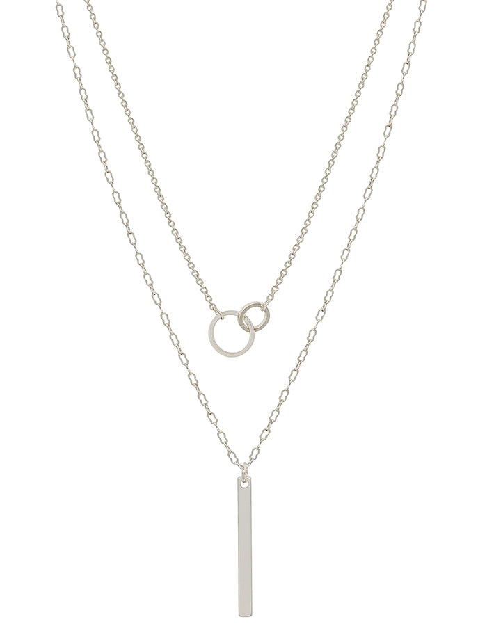 Kayla Open Linked Circle with Bar Necklace