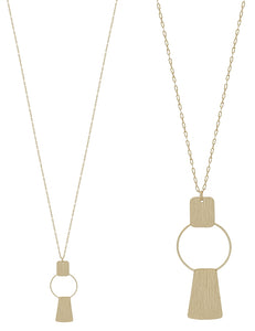 Lea Worn Gold Open Circle Necklace