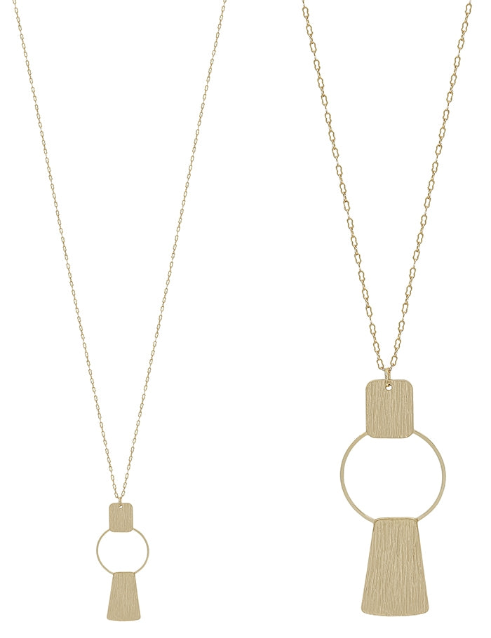 Lea Worn Gold Open Circle Necklace