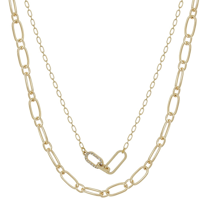 Cecilia Gold Chain Double Layered Necklace