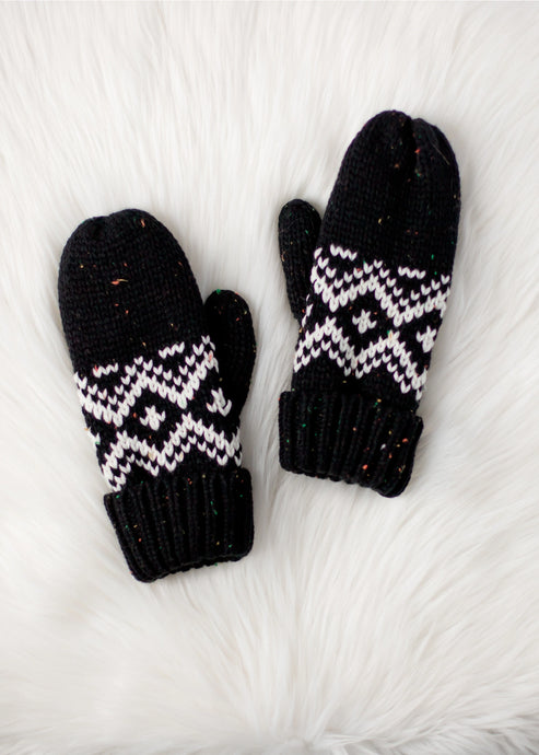 Marlee Black Speckled Mitten