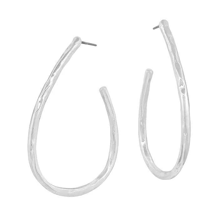 Sia Hammered Teardrop Hoop Earring