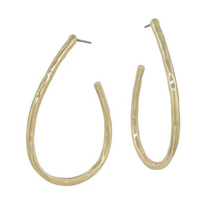 Sia Hammered Teardrop Hoop Earring