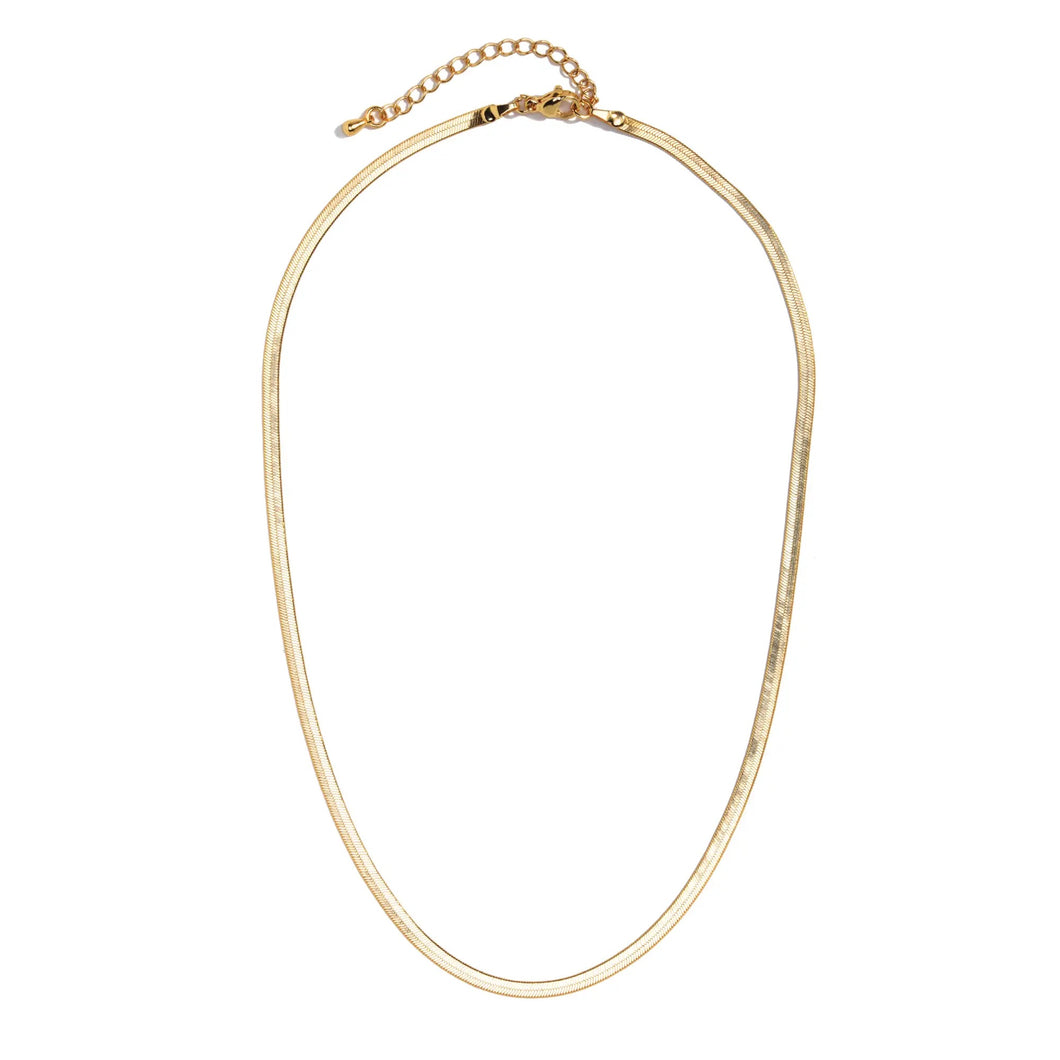 Anya 15.5” Herringbone Chain Necklace