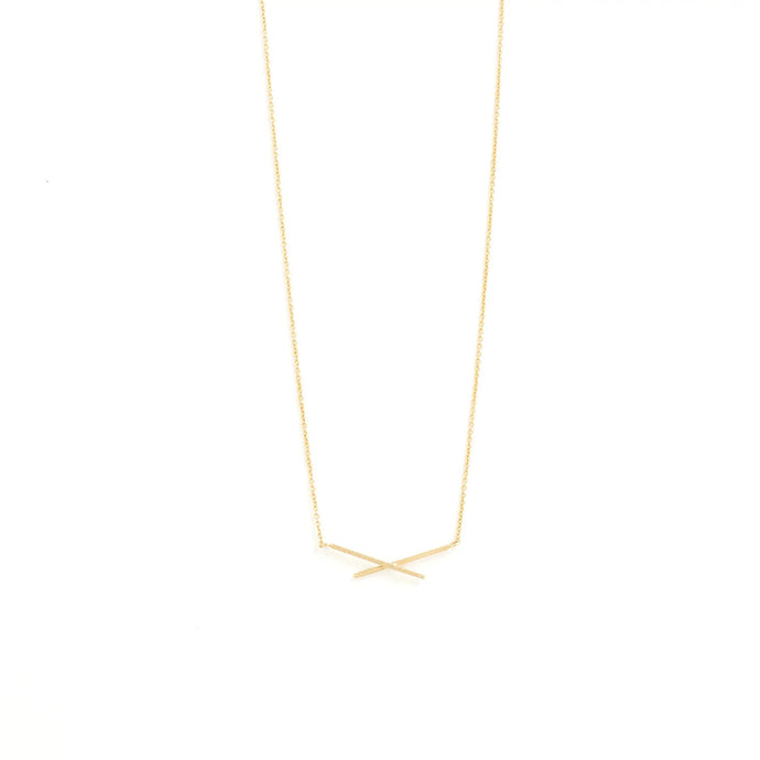 Cindi Etched Criss Cross Necklace