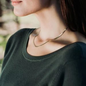 Anya 15.5” Herringbone Chain Necklace