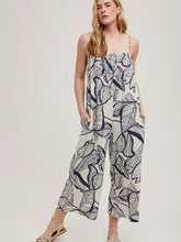 Load image into Gallery viewer, Victoria Ivory/Navy Cropped Jumpsuit