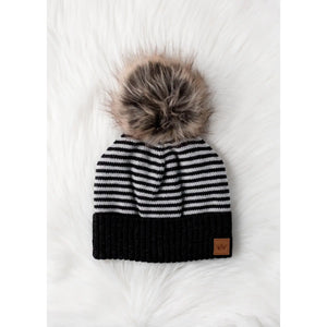 Emely Striped Pom Hat