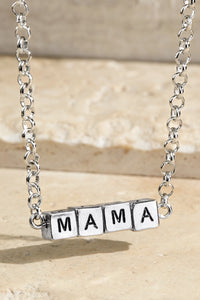 Mama Block Letter Necklace
