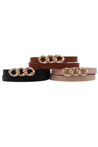 Metal Chain Faux Leather Belt