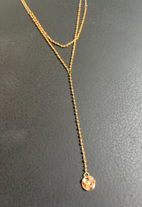 Double Strand Layered Lariat Necklace