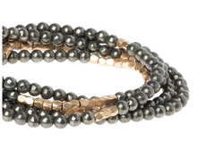 Load image into Gallery viewer, Scout Pyrite Stone Wrap Bracelet